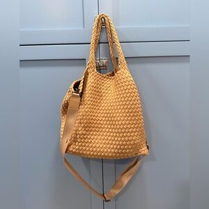 Naghedi Tan Woven Tote Bag